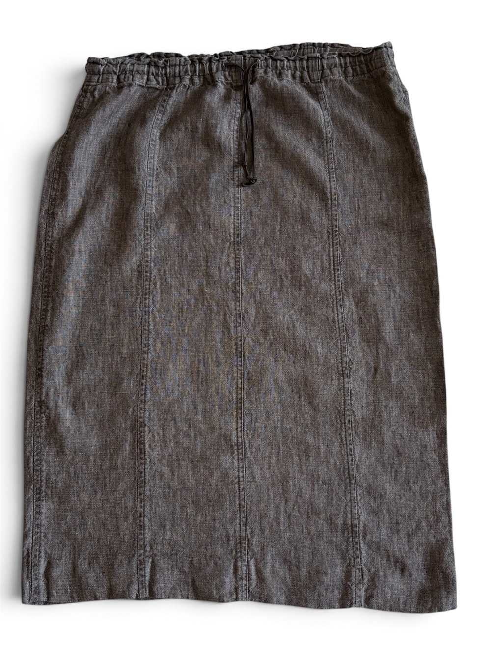 J. Jill Linen Midi Skirt Brown Small Petit Cottage core Gorpcore